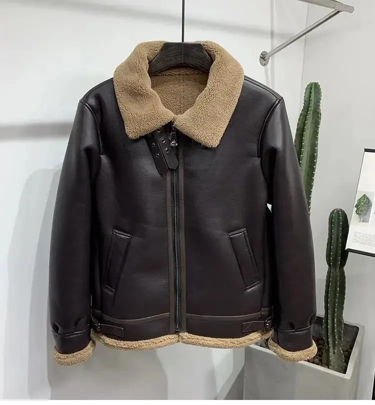 Funki Buys | Jackets | Men's Faux Leather Fleece Bomber Jacket