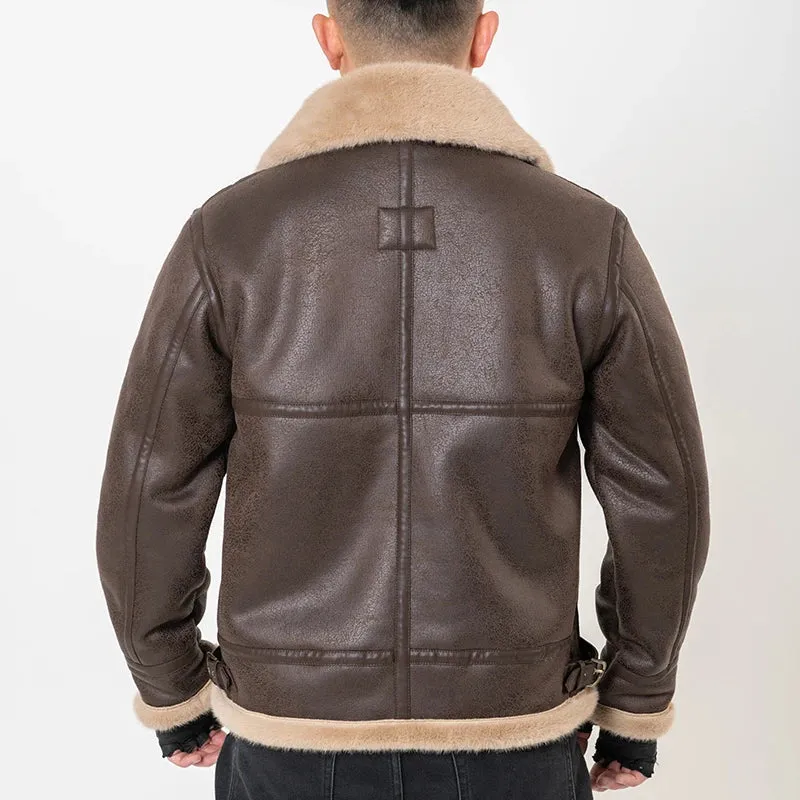 Funki Buys | Jackets | Men's Faux Leather Fleece Winter Jacket