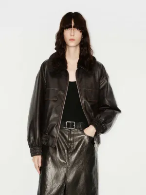 Fur Collar Leather Jacket