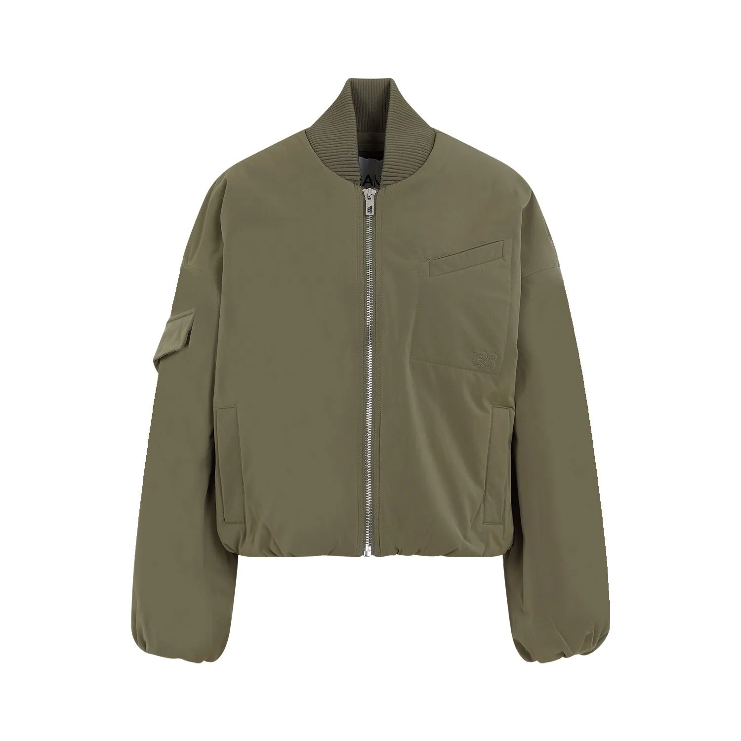 GANNI Eco-Conscious Oversized Short Bomber Jacket