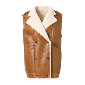 Genuine Sheepskin Shearling Vest for Women (3 Colors)