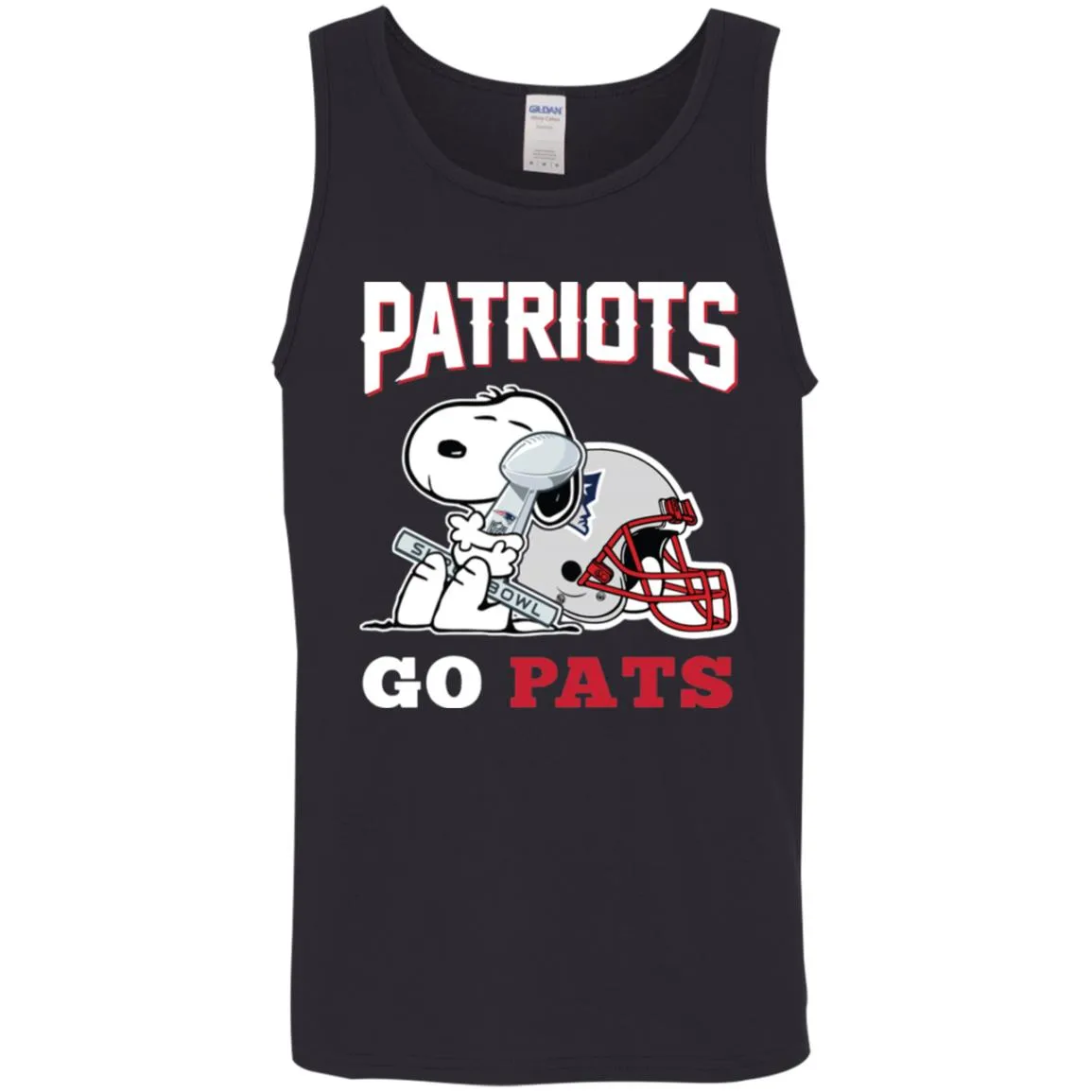 Go Pats - New England Patriots Super Bowl 2019 Snoopy Football Nfl Men Cotton Tank