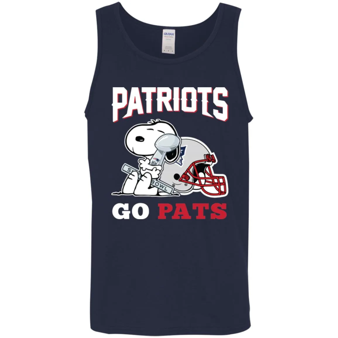 Go Pats - New England Patriots Super Bowl 2019 Snoopy Football Nfl Men Cotton Tank