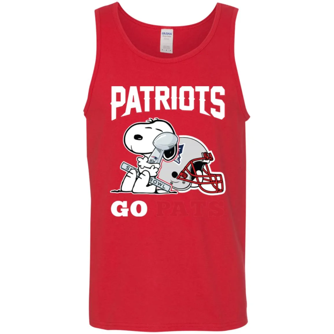 Go Pats - New England Patriots Super Bowl 2019 Snoopy Football Nfl Men Cotton Tank