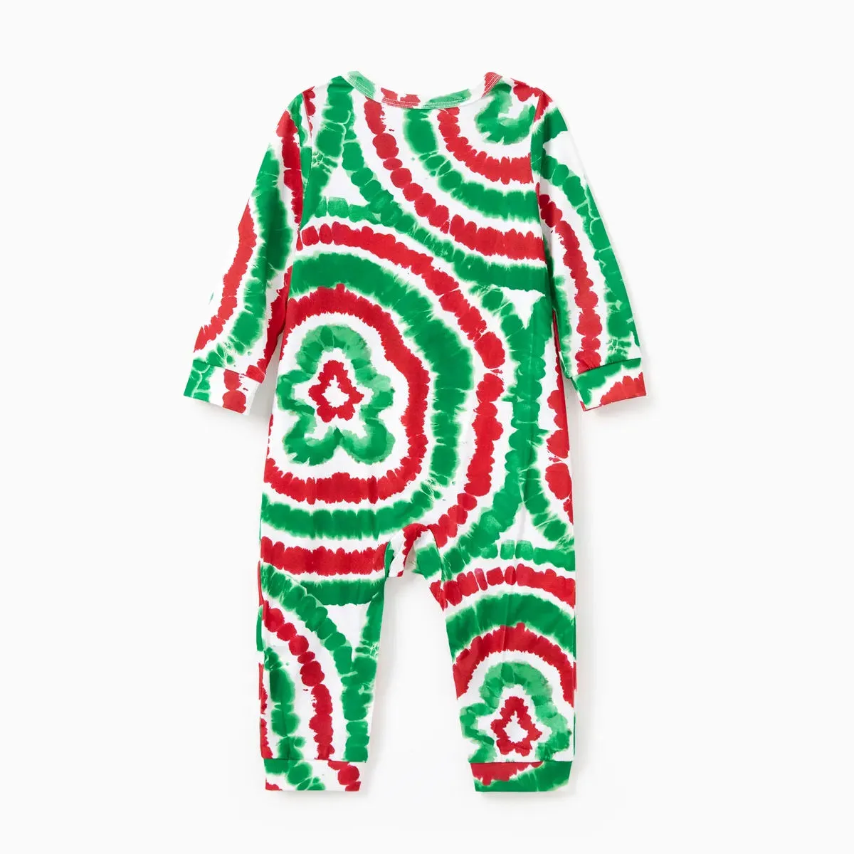 Green and Red Tie Dye Gingerbread Family Pajamas Christmas