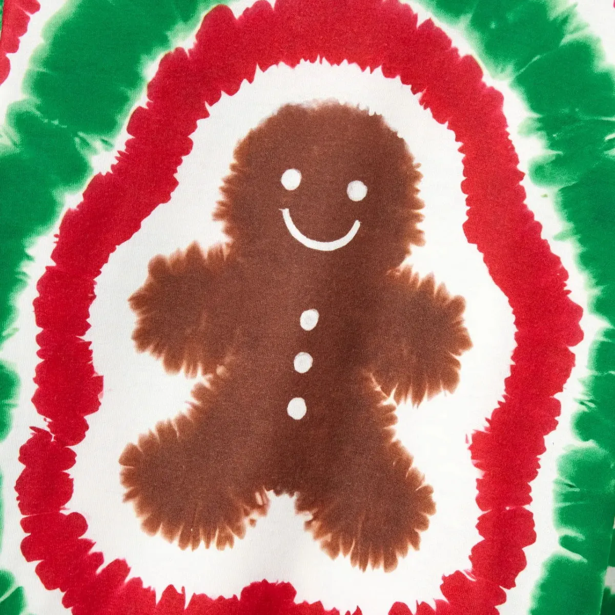 Green and Red Tie Dye Gingerbread Family Pajamas Christmas