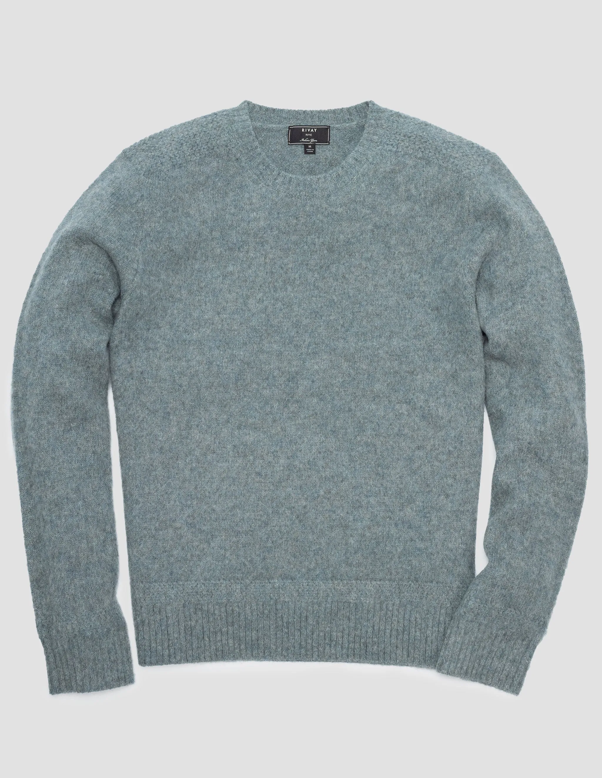 Highlands Shetland Sweater in Stone Blue