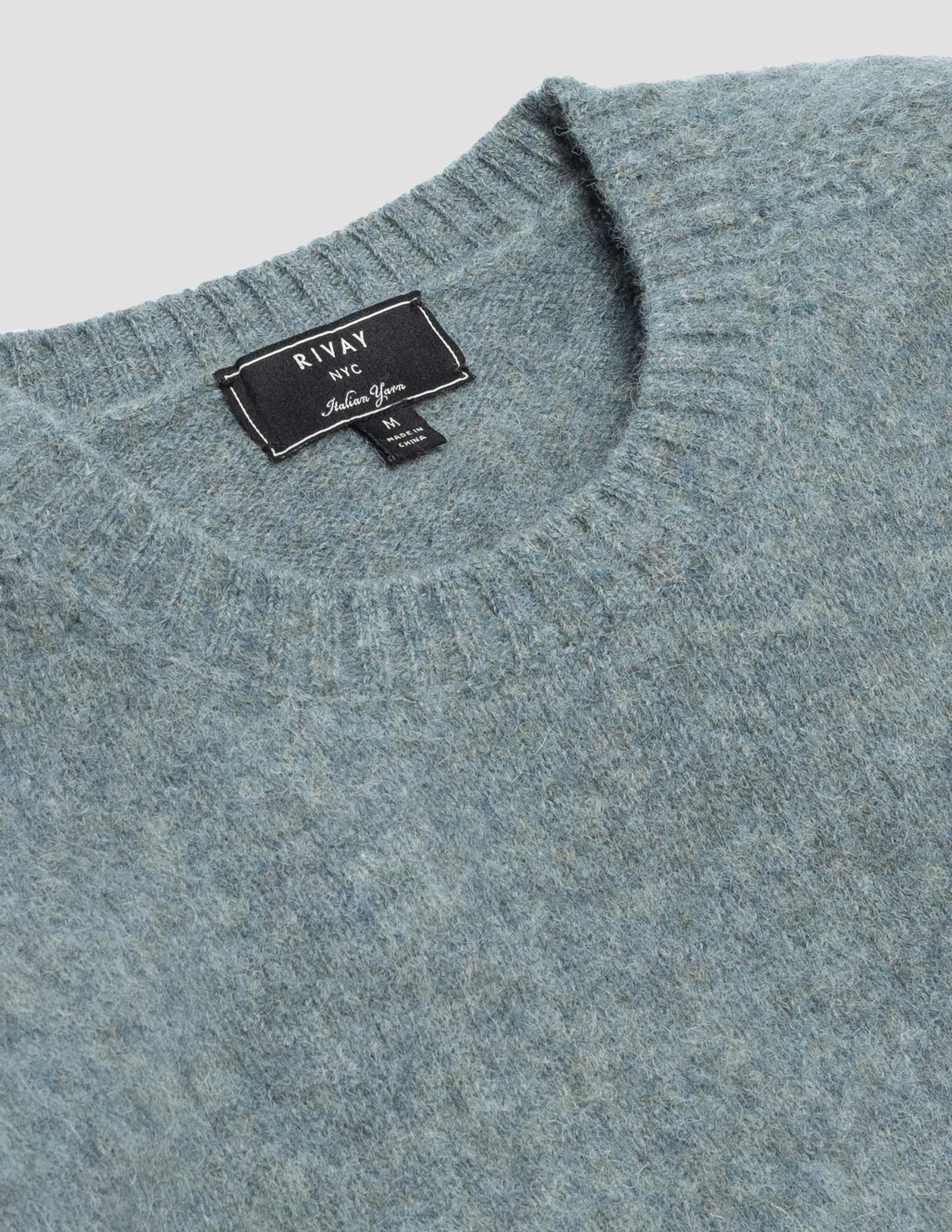 Highlands Shetland Sweater in Stone Blue