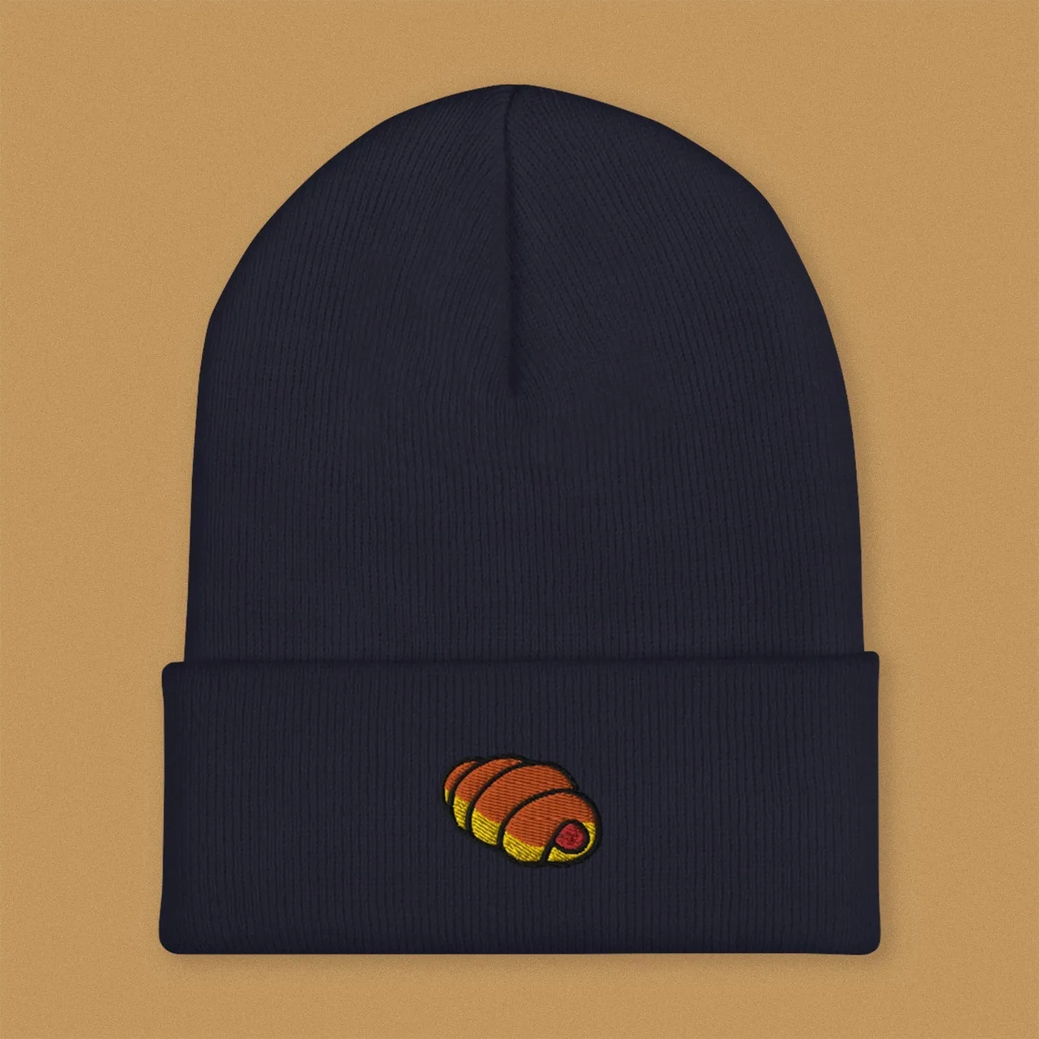 Hot Dog Bun Embroidered Beanie