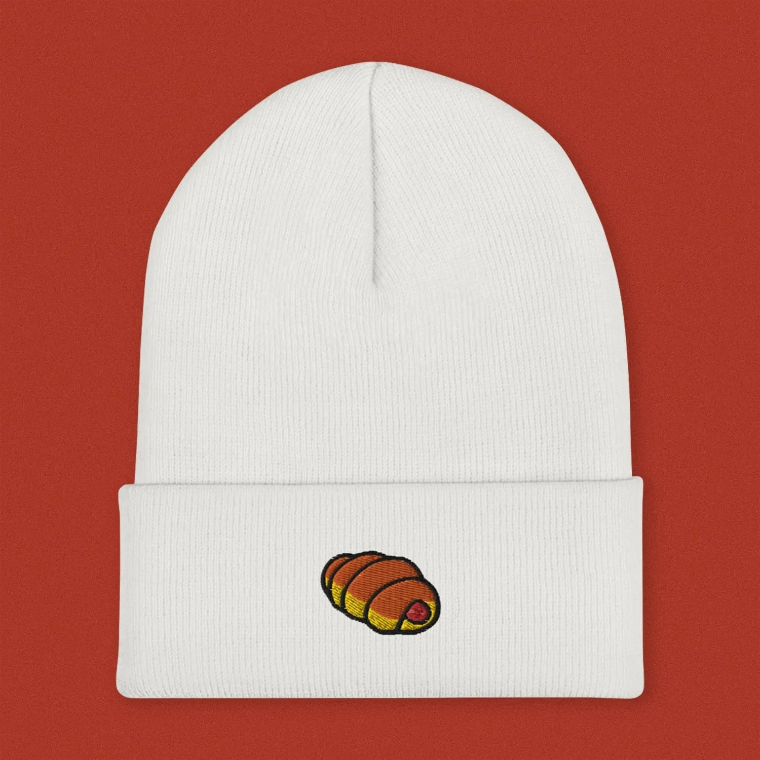 Hot Dog Bun Embroidered Beanie