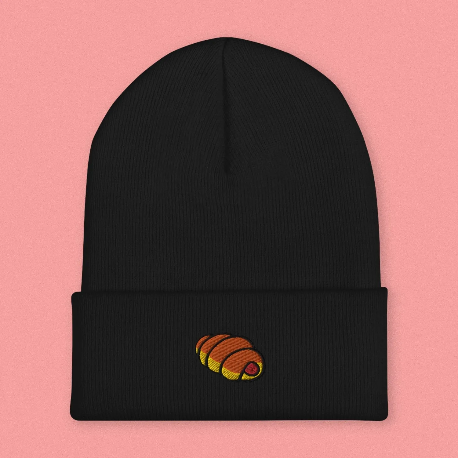 Hot Dog Bun Embroidered Beanie