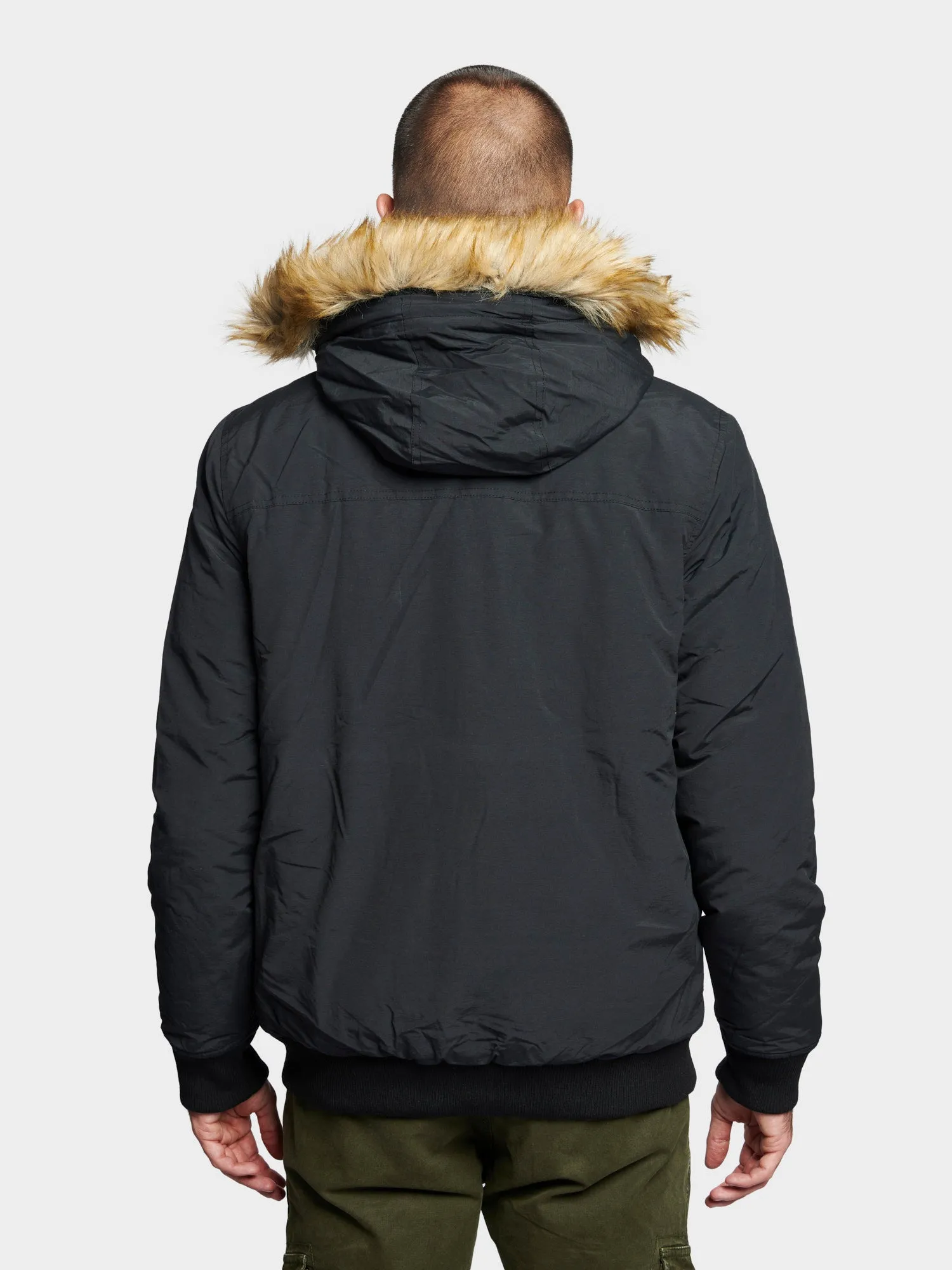 Hudson Script Arctic Bomber Jacket in Black