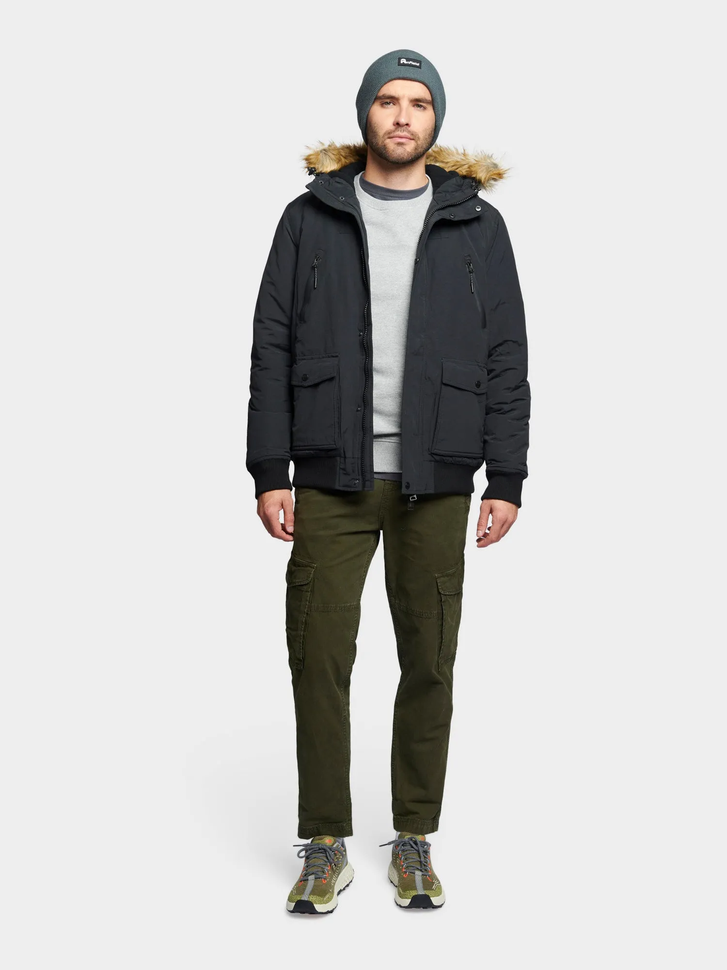 Hudson Script Arctic Bomber Jacket in Black