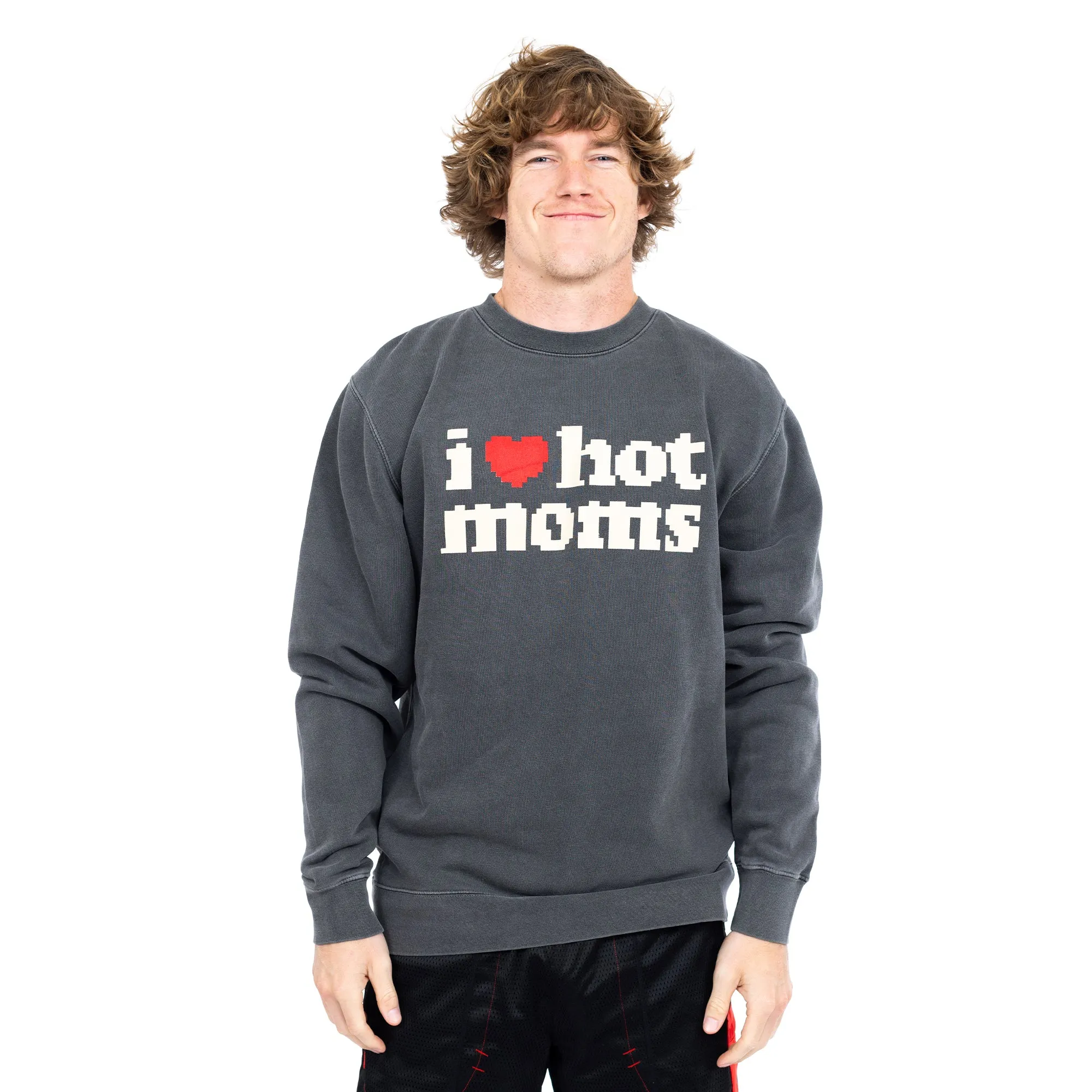 I Heart Hot Moms 8Bit Vintage Crewneck