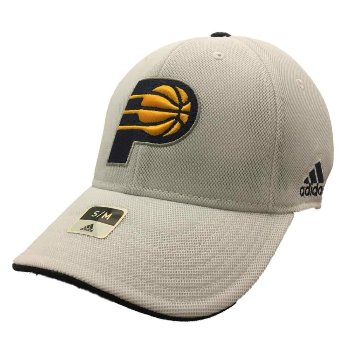 Indiana Pacers Adidas FitMax 70 White Mesh Structured Baseball Hat Cap (S/M)