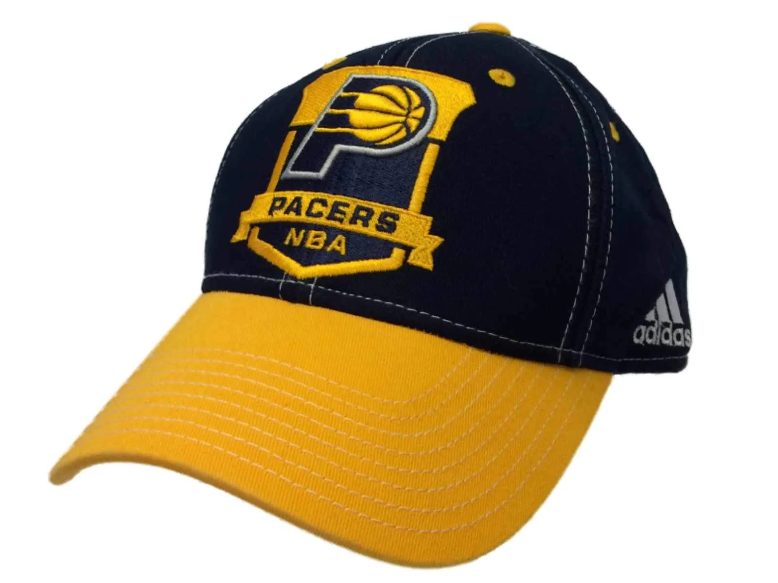 Indiana Pacers Adidas Navy and Yellow Structured Adjustable Hat Cap