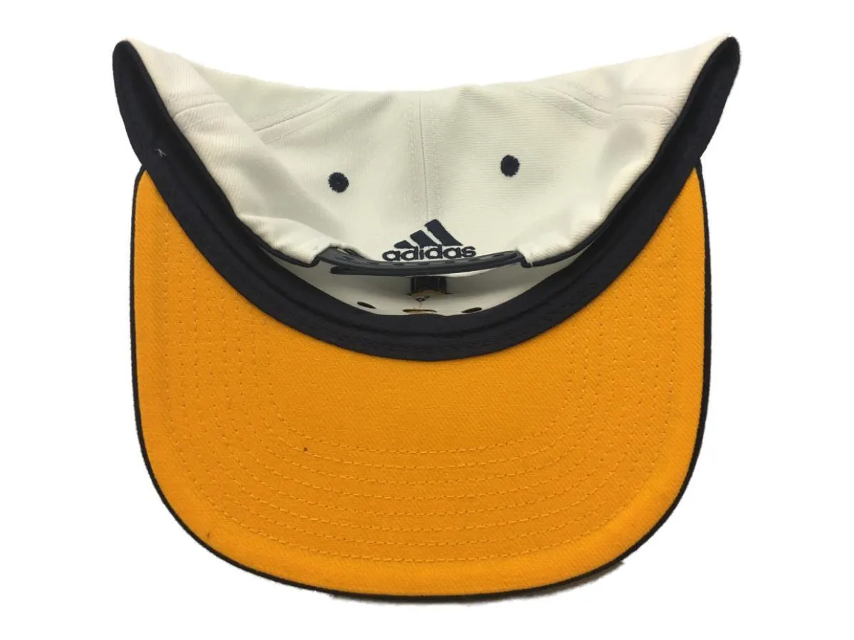 Indiana Pacers Adidas White & Navy Adj. Structured Snapback Flat Bill Hat Cap