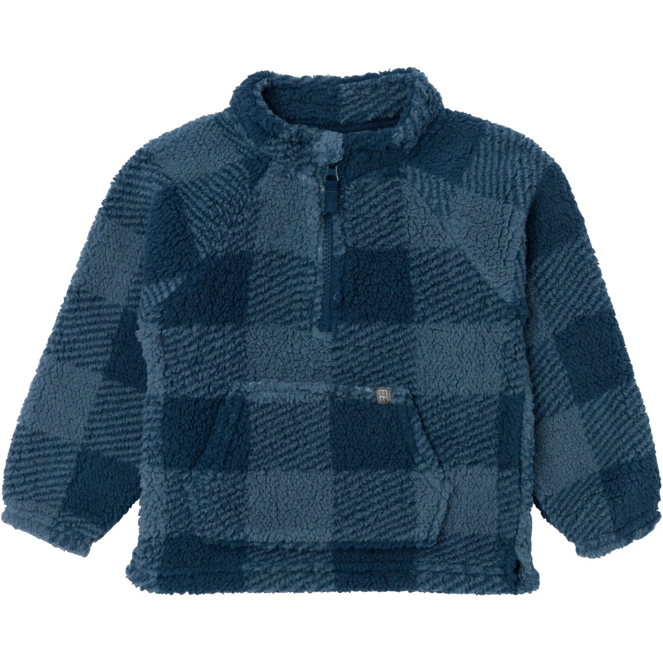 Infant & Toddler Boys Navy Plaid Half-Zip Pullover