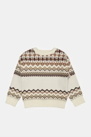 Infant Boys Cream Knitted Pullover