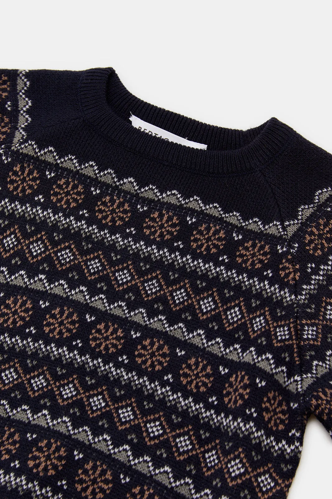 Infant Boys Navy Fairisle Desing Pullover