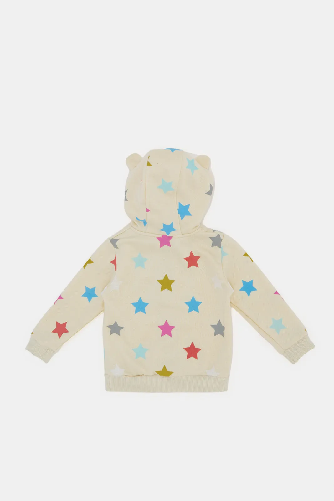 Infant Girls Cream Hooded Sweatshirt