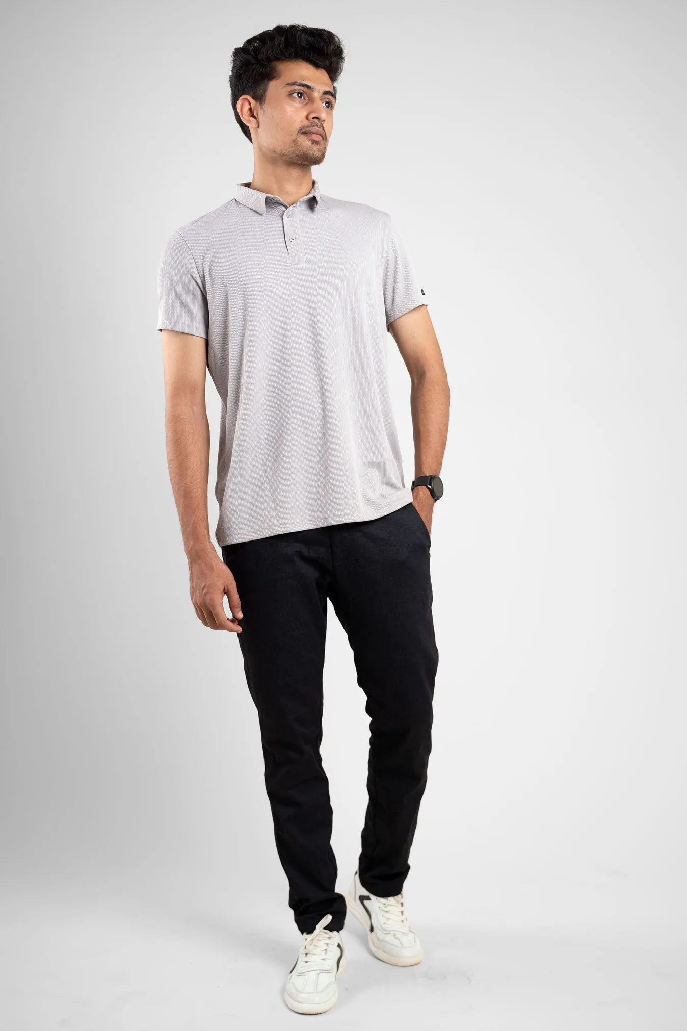 Inspiro Light Gray Polo Tshirt For Men