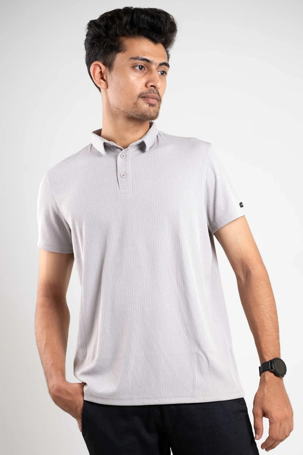 Inspiro Light Gray Polo Tshirt For Men