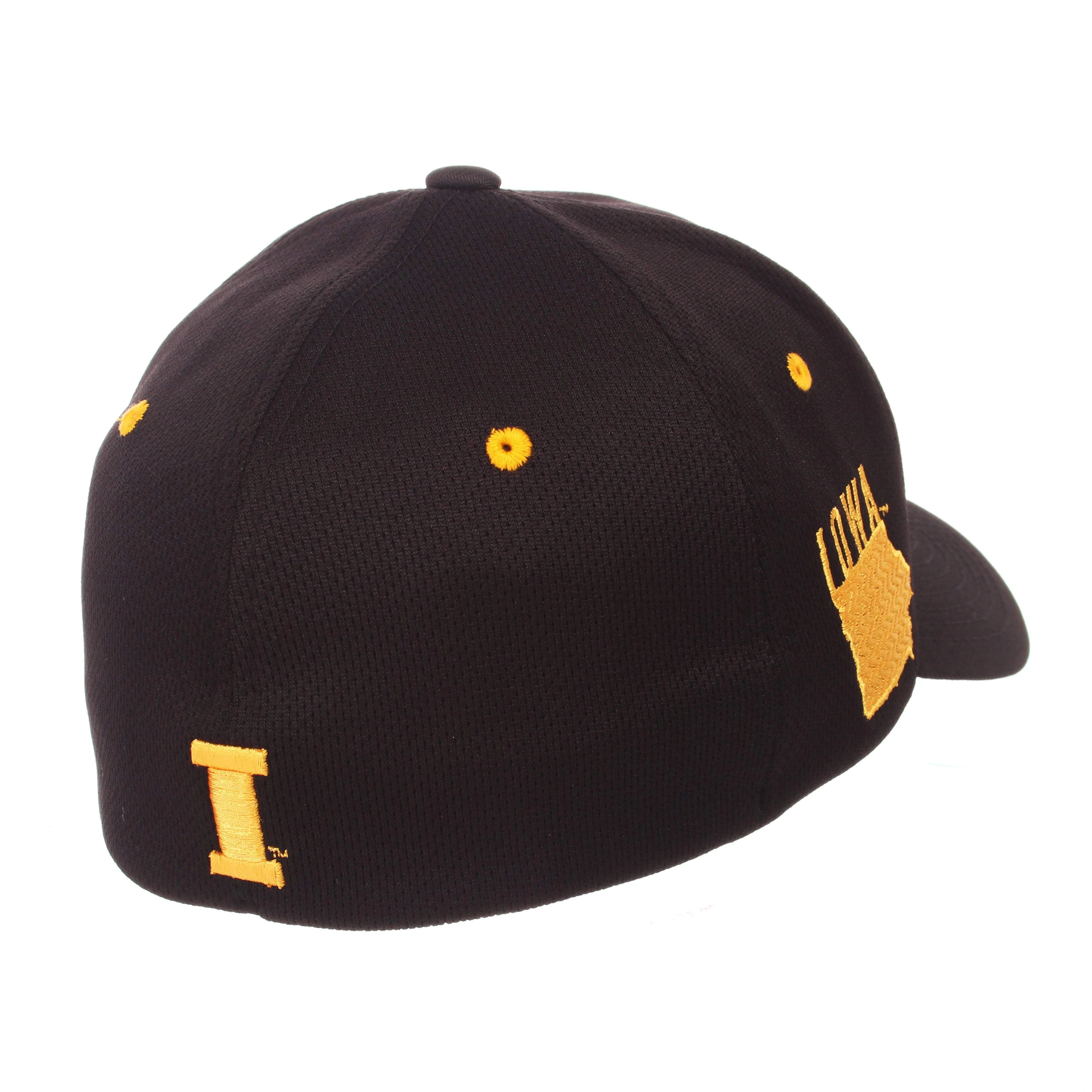 Iowa Hawkeyes Zephyr Black "Rambler" Structured Stretch Fit Hat Cap (M/L)