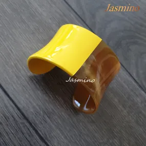 Jasmino Unique Minimalist Cuff Thick Open Bangle Bracelet Made By Natural Buffalo Horn