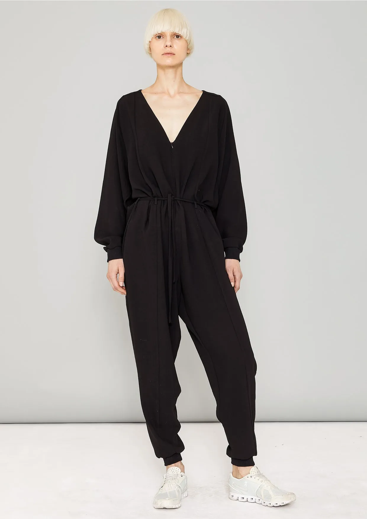 JUMPSUIT LONG OVERSIZED - HEAVY DRAPING black