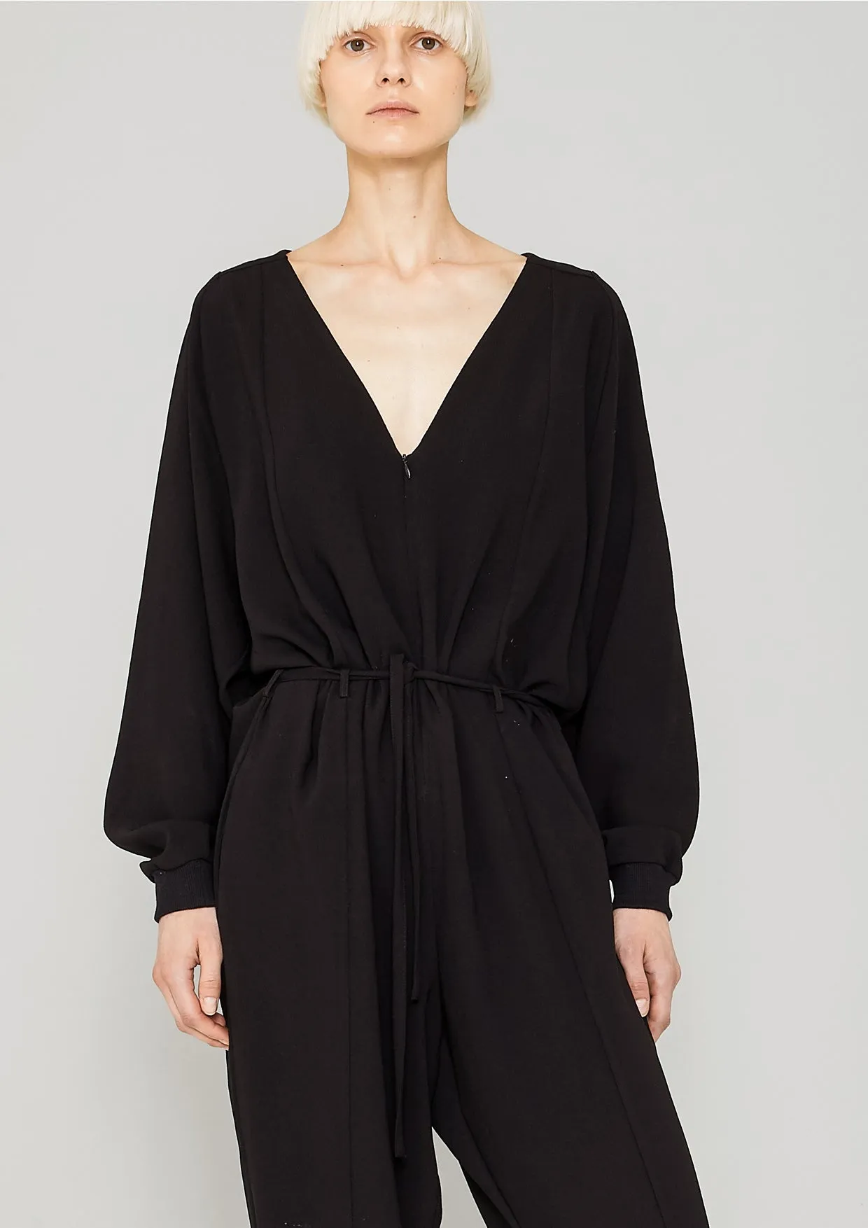 JUMPSUIT LONG OVERSIZED - HEAVY DRAPING black