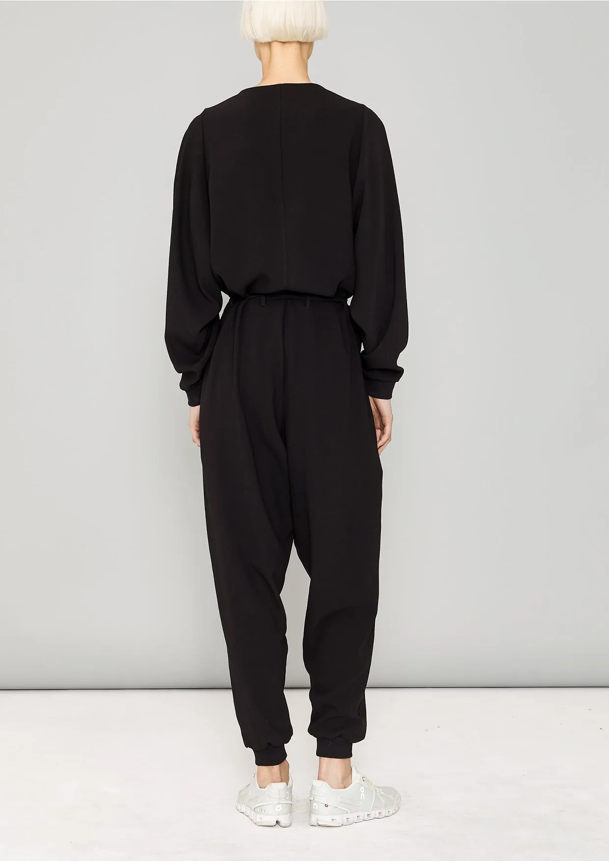 JUMPSUIT LONG OVERSIZED - HEAVY DRAPING black