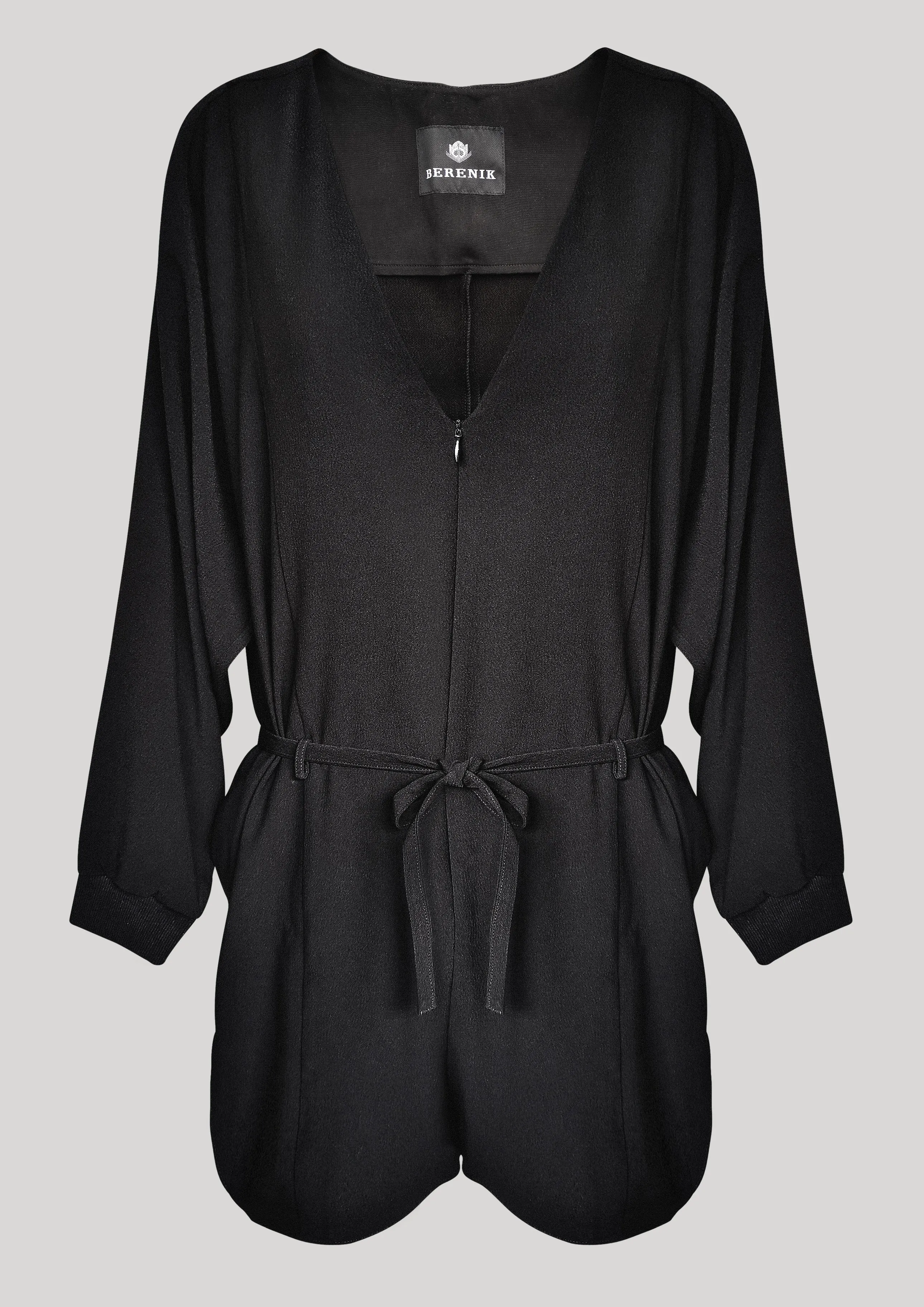 JUMPSUIT SHORT OVERSIZED -  HEAVY DRAPING black