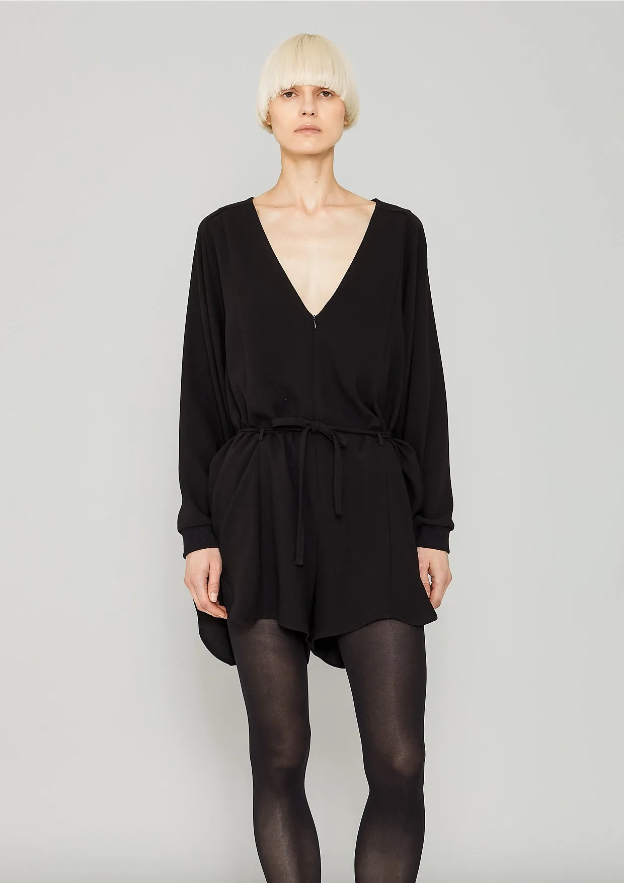 JUMPSUIT SHORT OVERSIZED -  HEAVY DRAPING black