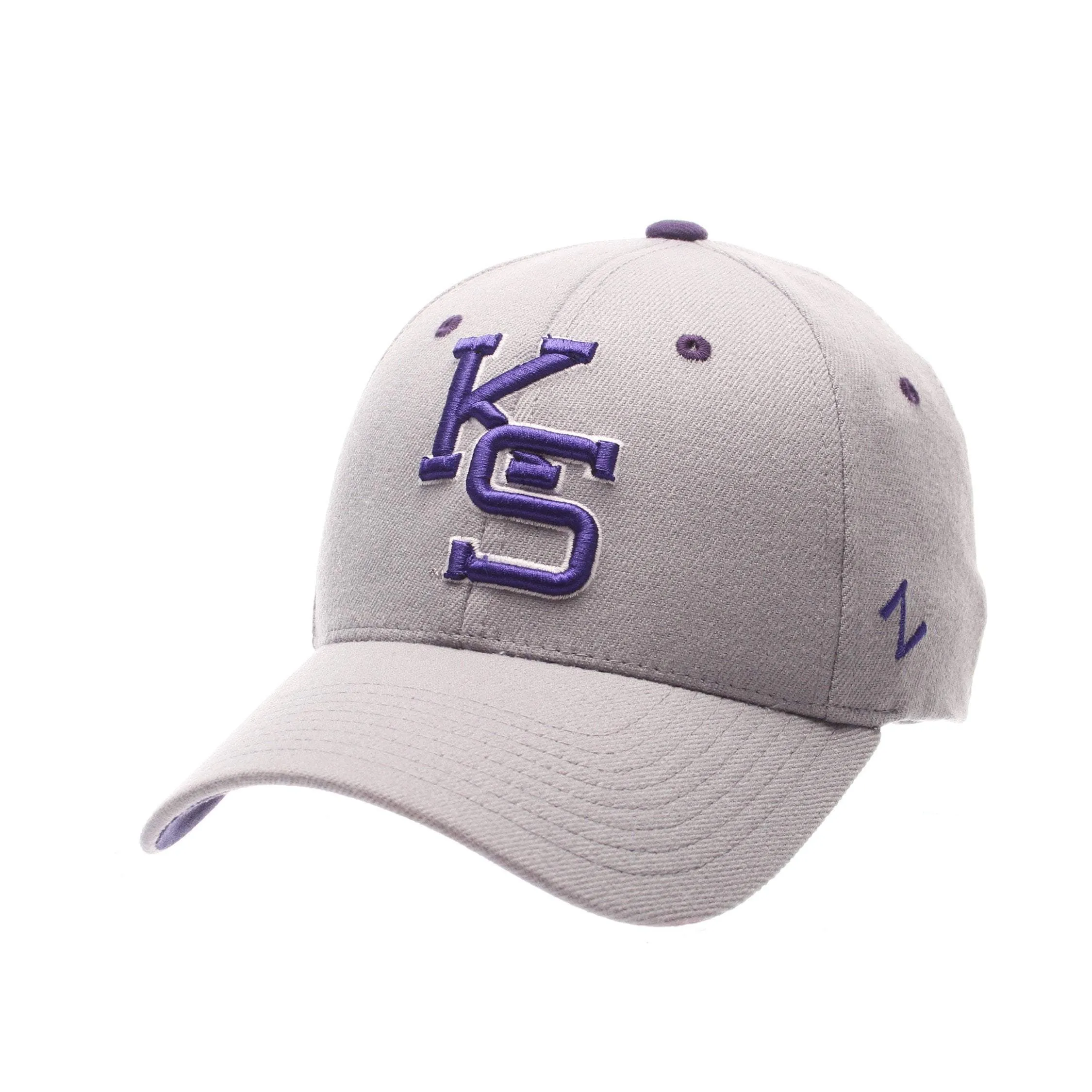 Kansas State Wildcats Zephyr Gray & Purple Structured Stretch Fit Hat Cap