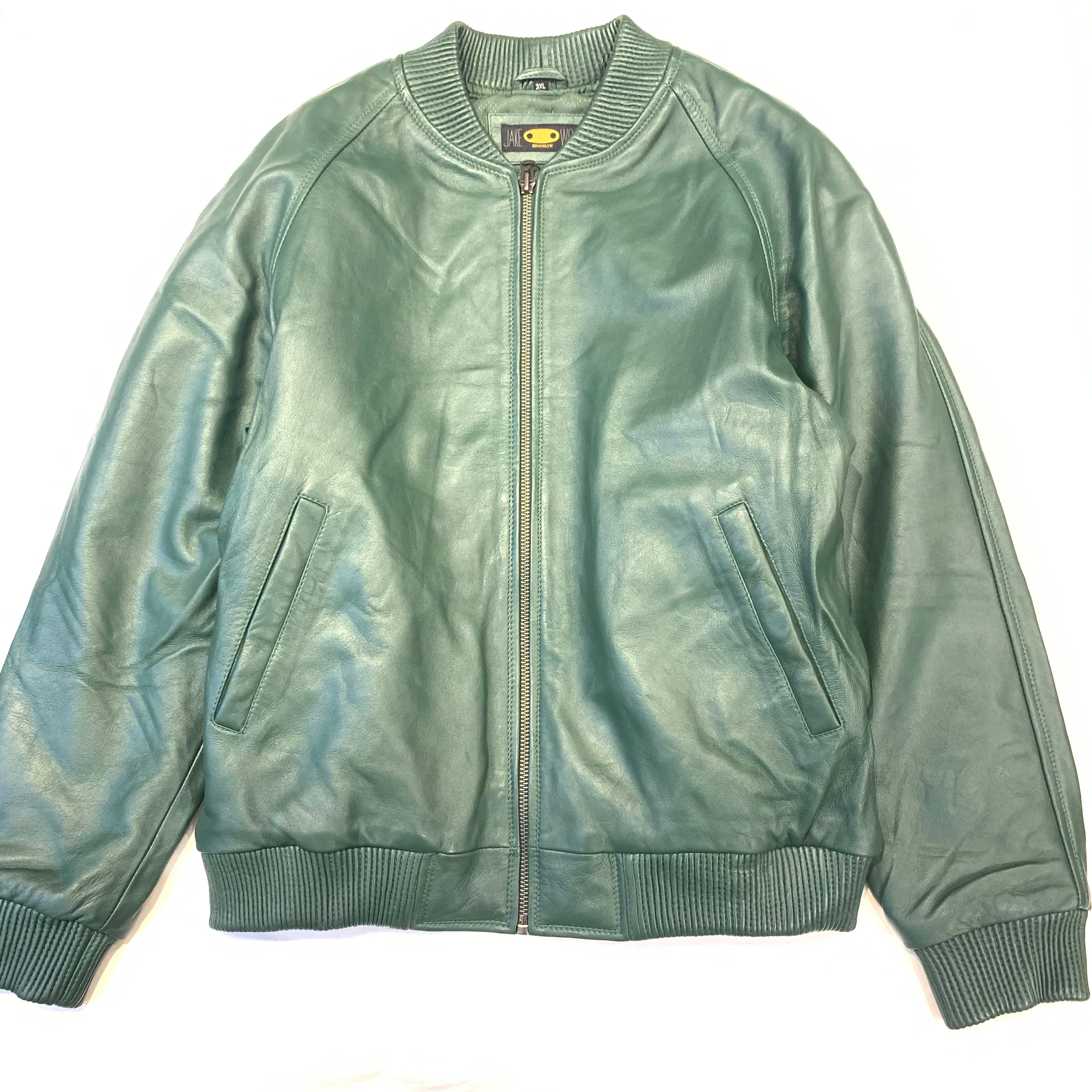 Kashani Men's Forest Green Lambskin Varsity Jacket