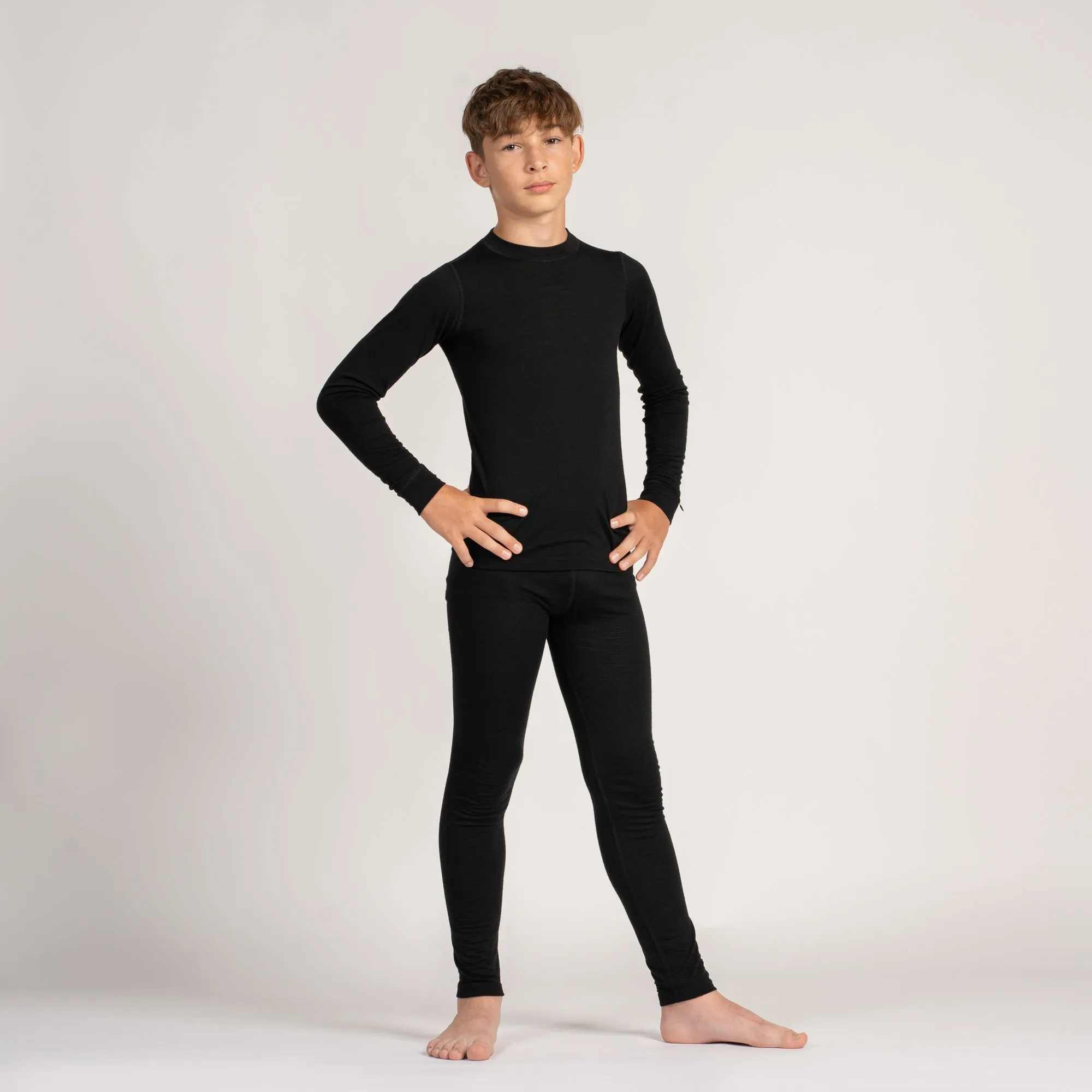 Kids' 250 Thermal Long Sleeve Crew Black