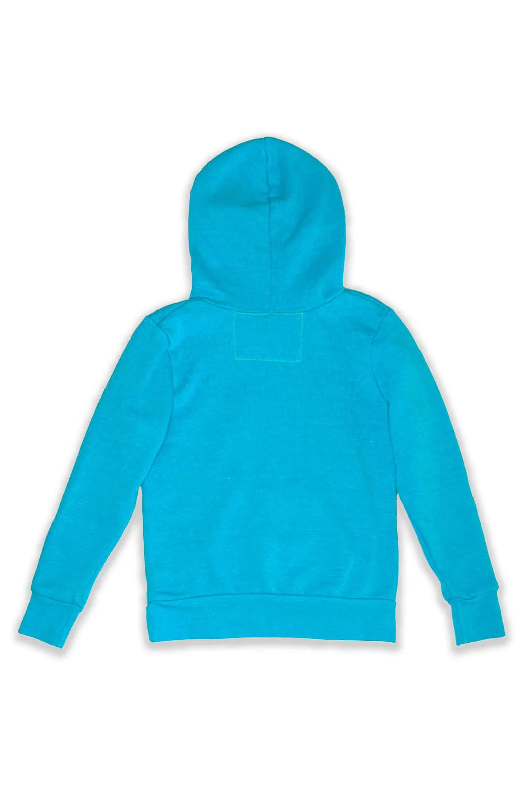 KID'S LOGO PULLOVER HOODIE - NEON BLUE