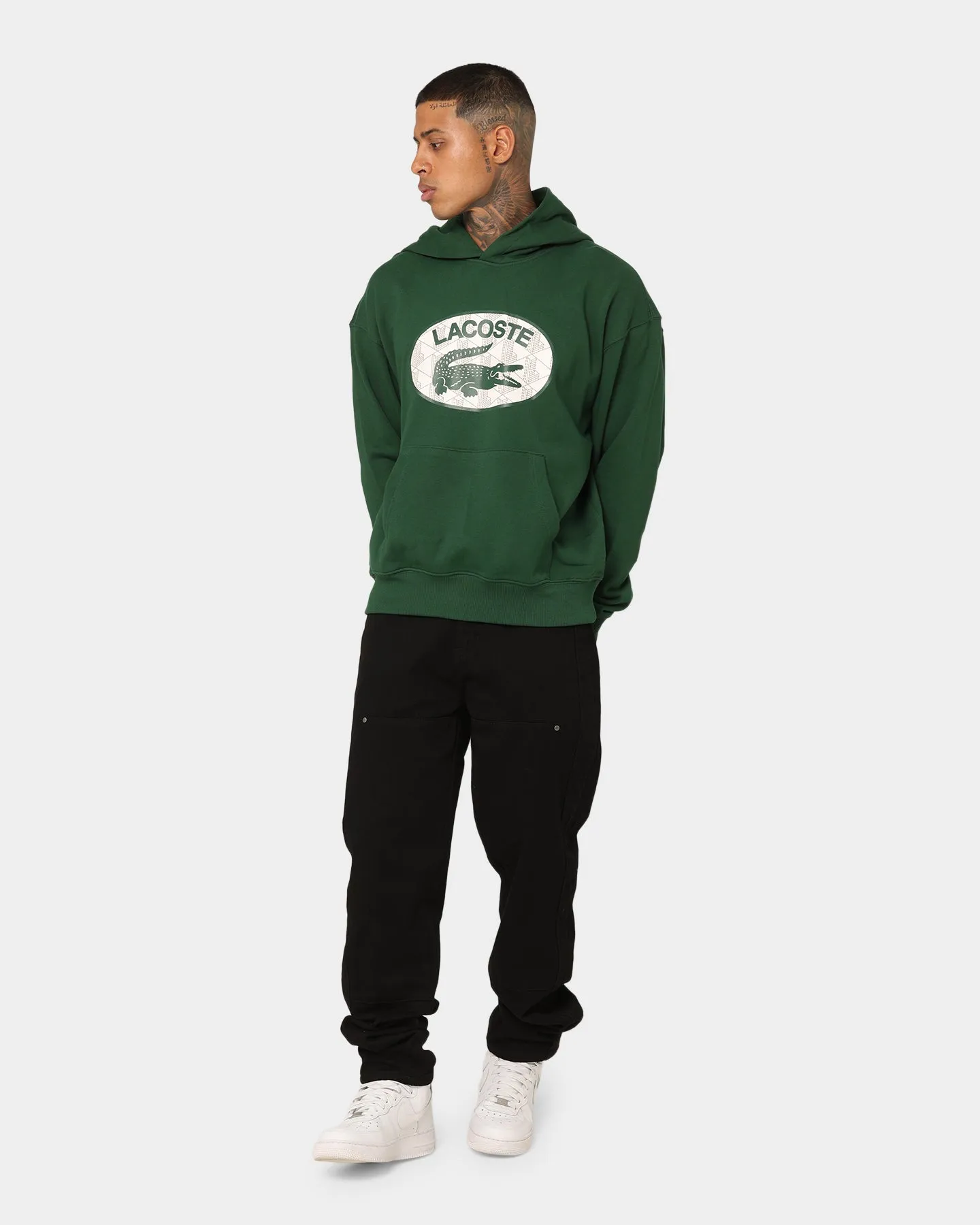 Lacoste Monogram Logo Hoodie Green