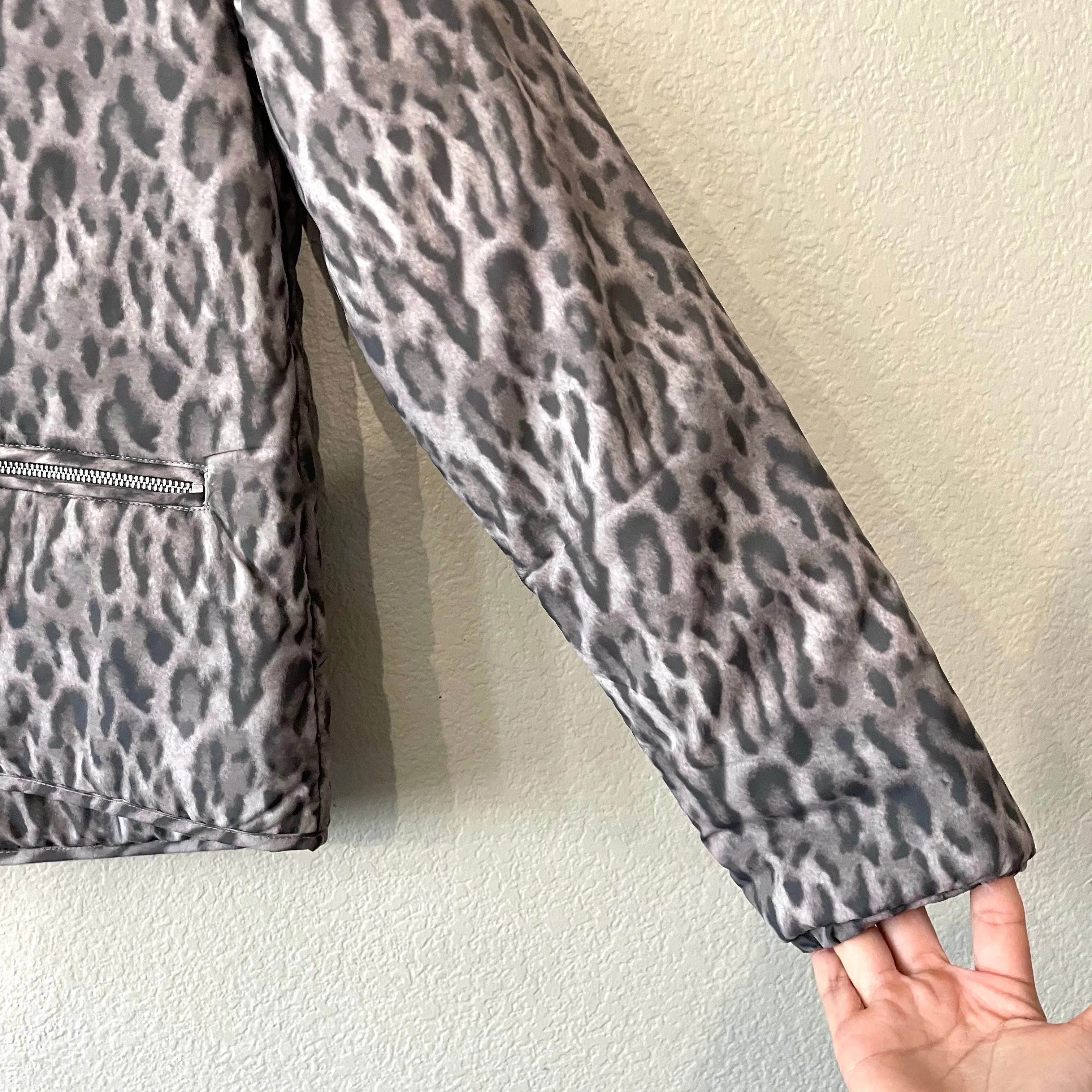 Leopard Puff Bomber Jacket