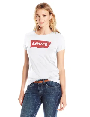 Levi's Women's Slim Crew Neck T-Shirt Core Batwing White