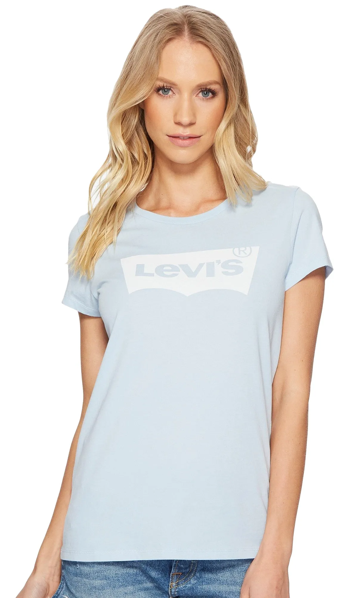 Levi's Women's Slim Crew Neck Tee Shirt, Core Batwing (100% Cotton)