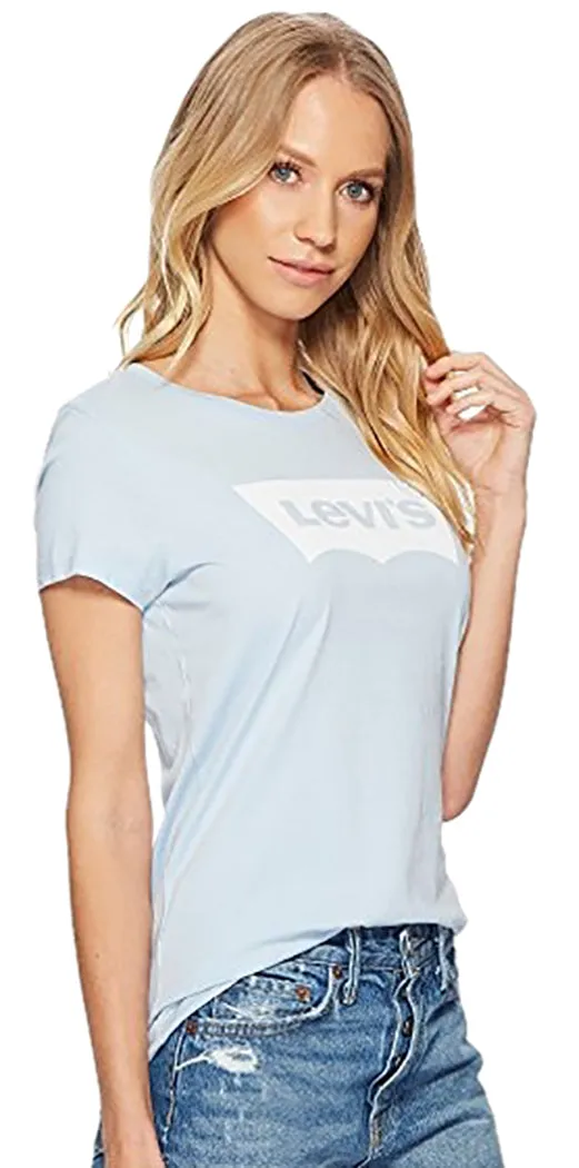 Levi's Women's Slim Crew Neck Tee Shirt, Core Batwing (100% Cotton)