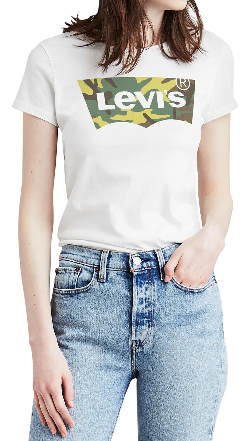 Levi's Women's Slim Crew Neck Tee Shirt, Core Batwing (100% Cotton)