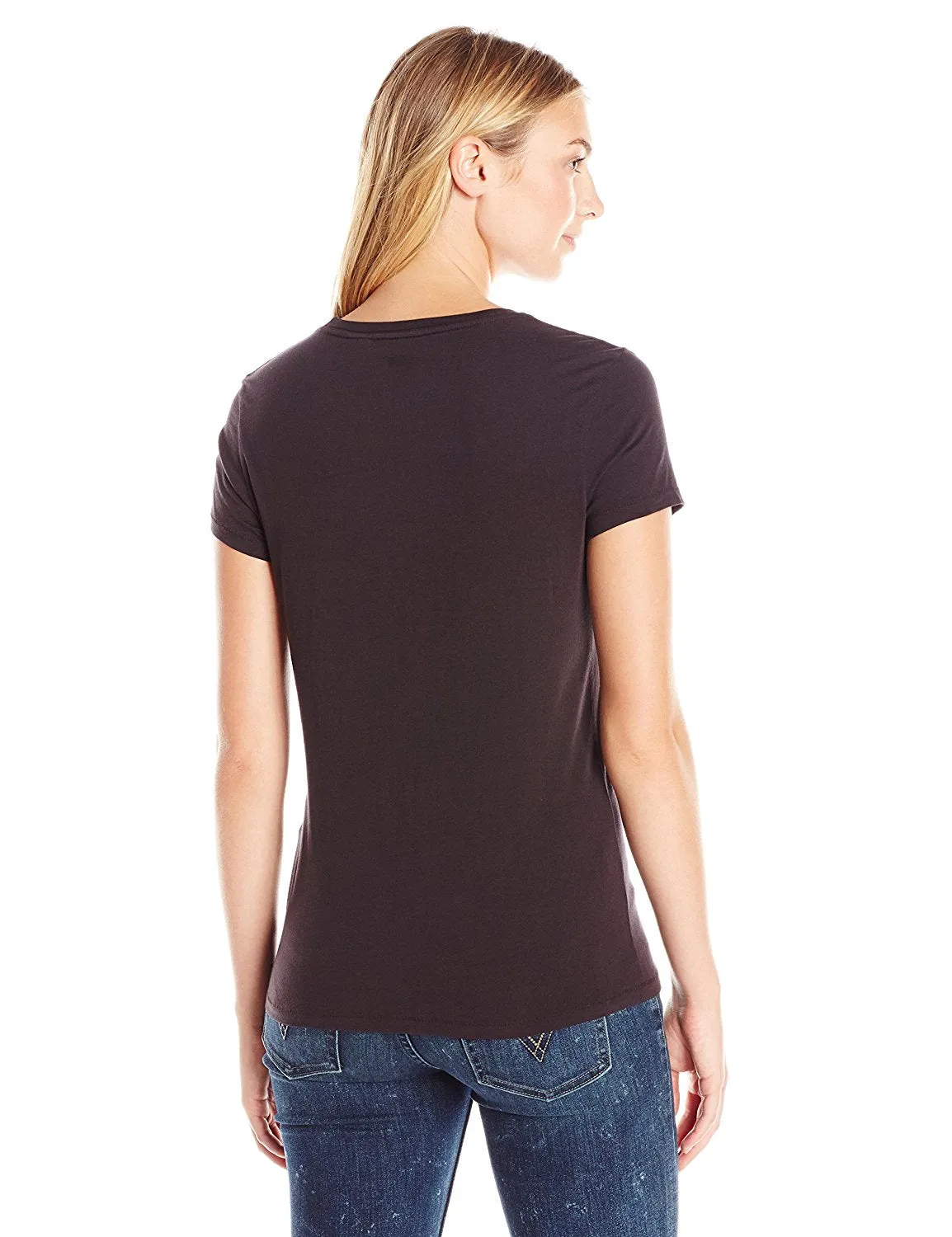 Levi's Women's Slim Crew Neck Tee Shirt Core Batwing Black