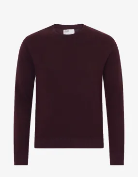 Light Merino Wool Crew - Oxblood Red