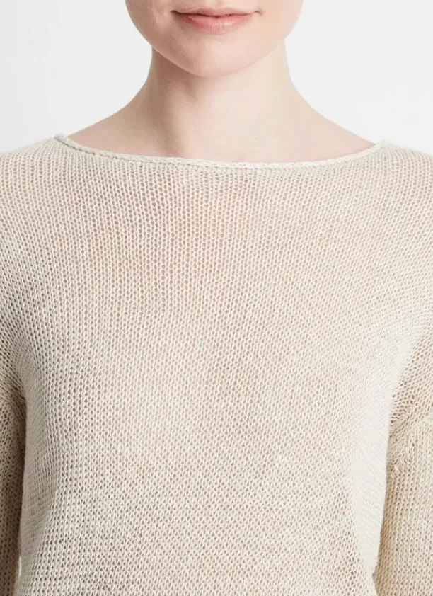 Linen Cord Drop Shoulder Pullover