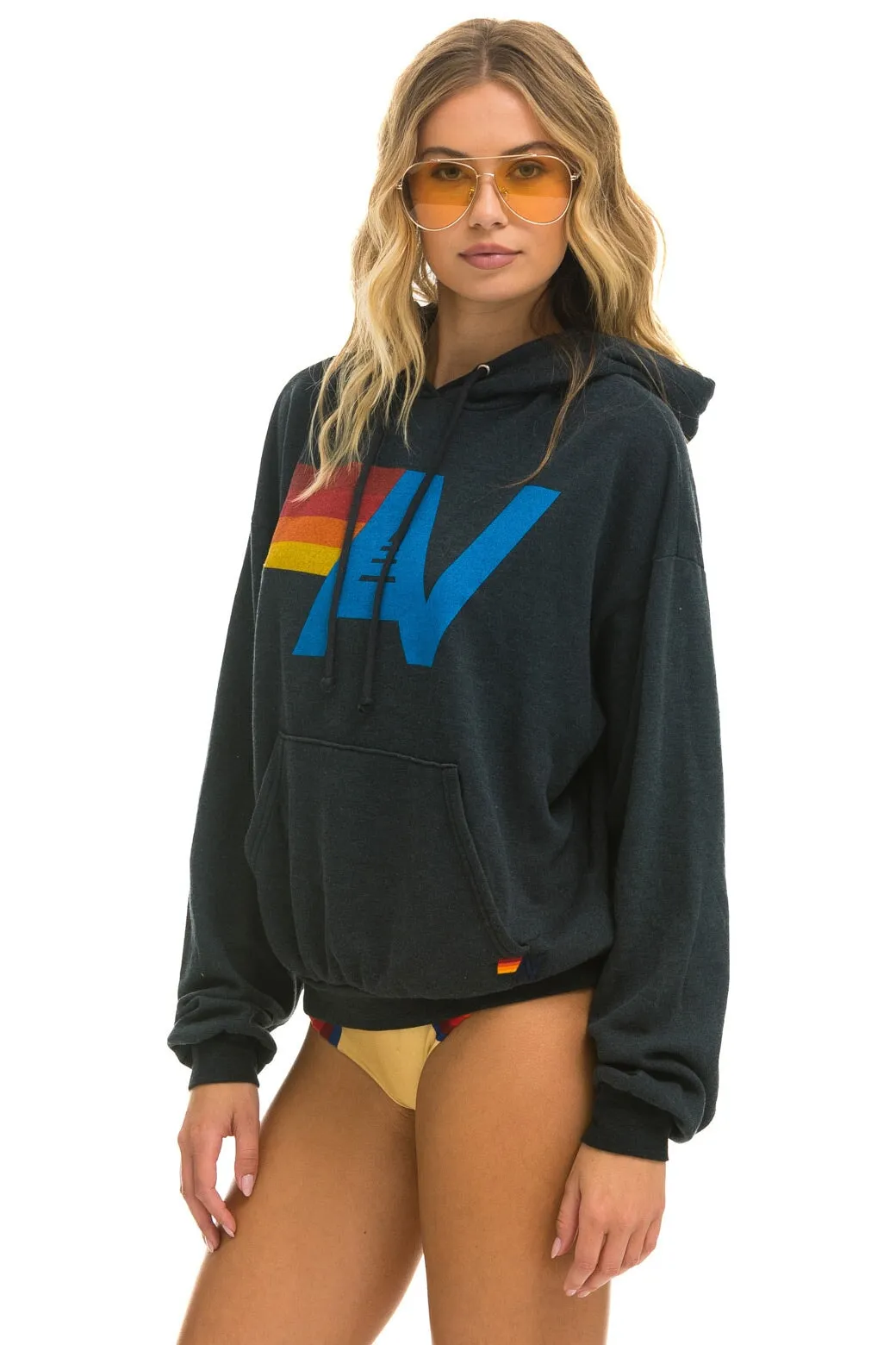 LOGO PULLOVER RELAXED HOODIE - CHARCOAL