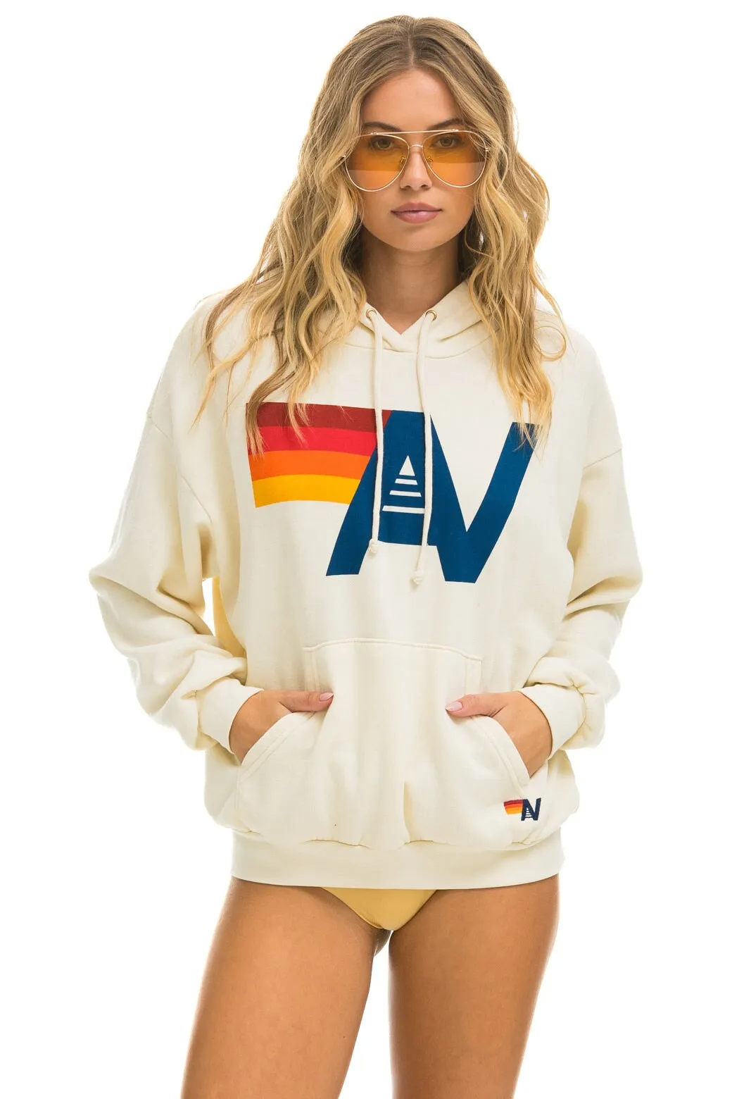 LOGO PULLOVER RELAXED HOODIE - VINTAGE WHITE