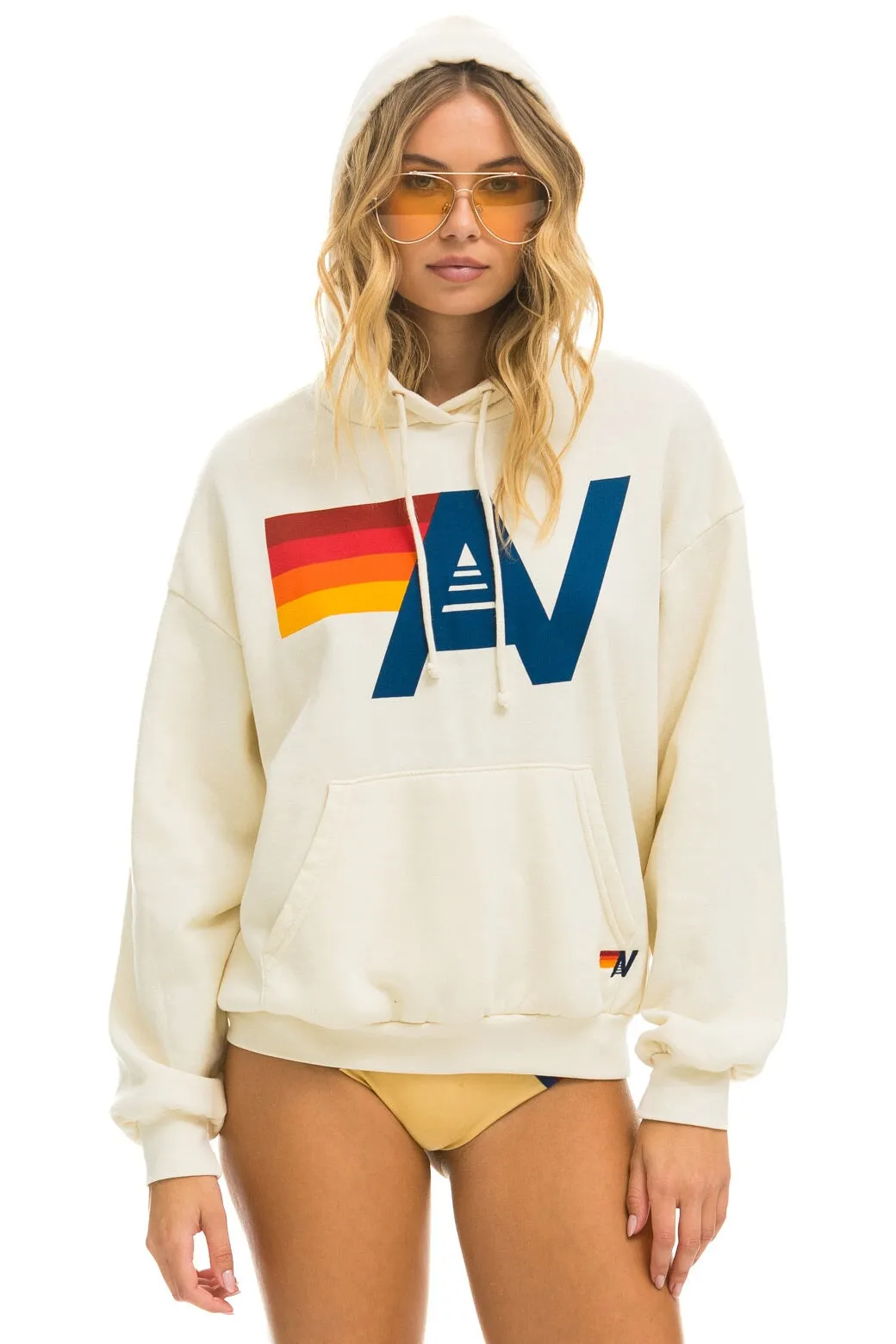 LOGO PULLOVER RELAXED HOODIE - VINTAGE WHITE